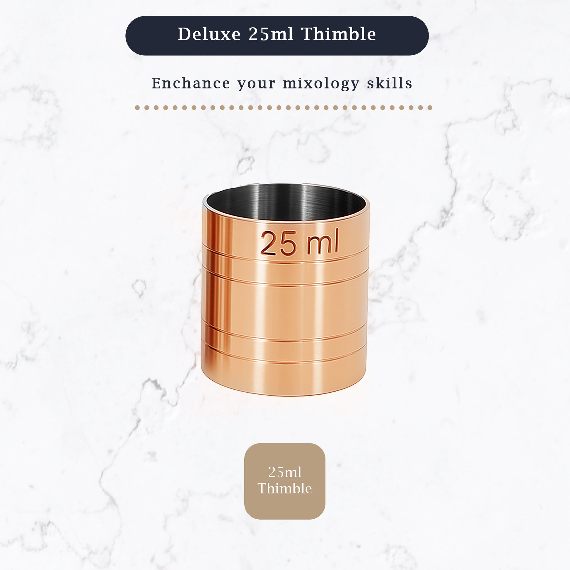 Stainless Steel 25ml Thimble Measure Copper Plated, Government Stamped - Premium Kitchen from Chabrias Ltd - Just £4.99! Shop now at Chabrias Ltd