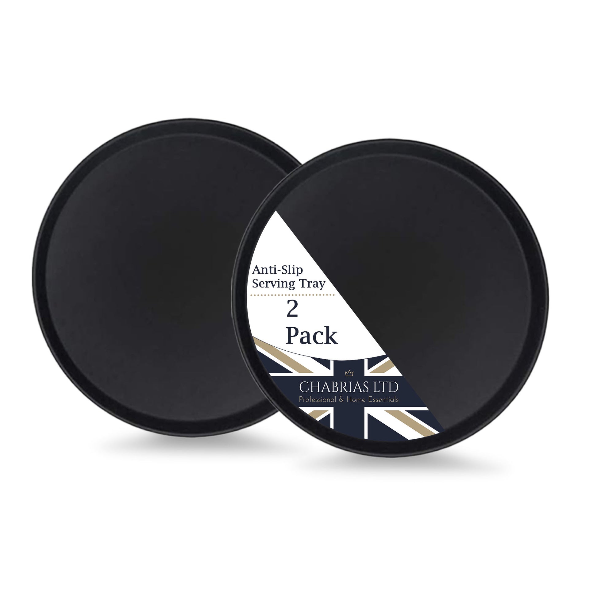Round Grip Tray Black, 11 Inch (2 pack) - Premium Barware from Chabrias Ltd - Just £9.99! Shop now at Chabrias Ltd