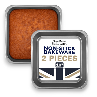 Non-Stick Square Sandwich Cake Tin, 10" (2 Piece) - Premium Kitchen from Chabrias Ltd - Just £13.99! Shop now at Chabrias Ltd