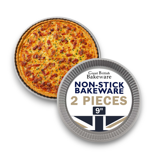 Non-Stick Fluted Round Quiche Tin, 22cm (2 piece) - Premium Kitchen from Chabrias Ltd - Just £9.99! Shop now at Chabrias Ltd