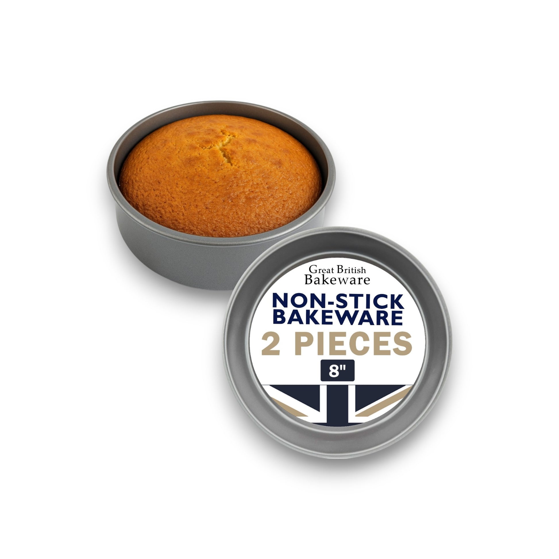 Non-Stick Sandwich Cake Tin, 8" Deep  (2 piece) - Premium Great British Bakeware from Chabrias Ltd - Just £10.99! Shop now at Chabrias Ltd