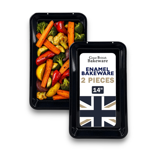 Vitreous Enamel Oven Baking Tray, 35cm (2 piece) - Premium Home from Chabrias Ltd - Just £18.99! Shop now at Chabrias Ltd