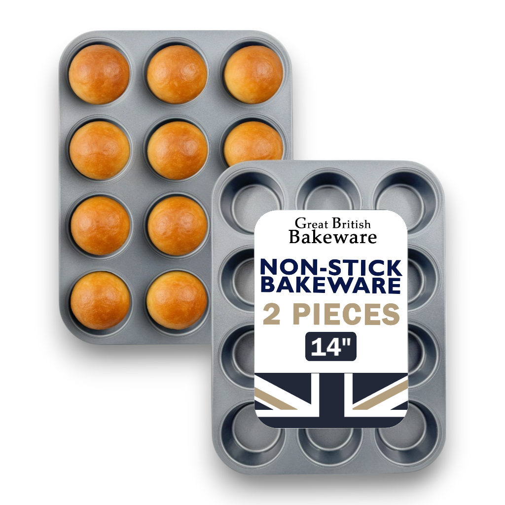 Non-Stick Muffin Oven Tray, Deep 12-Cup (2 piece) - Premium Home from Chabrias Ltd - Just £12.99! Shop now at Chabrias Ltd