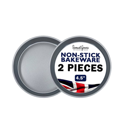 Samuel Groves Deep Pie Tin 2X 4.5” (11.5cm) Individual Superior Double Coated Non Stick Made in England - Premium Kitchen from Chabrias Ltd - Just £8.99! Shop now at Chabrias Ltd