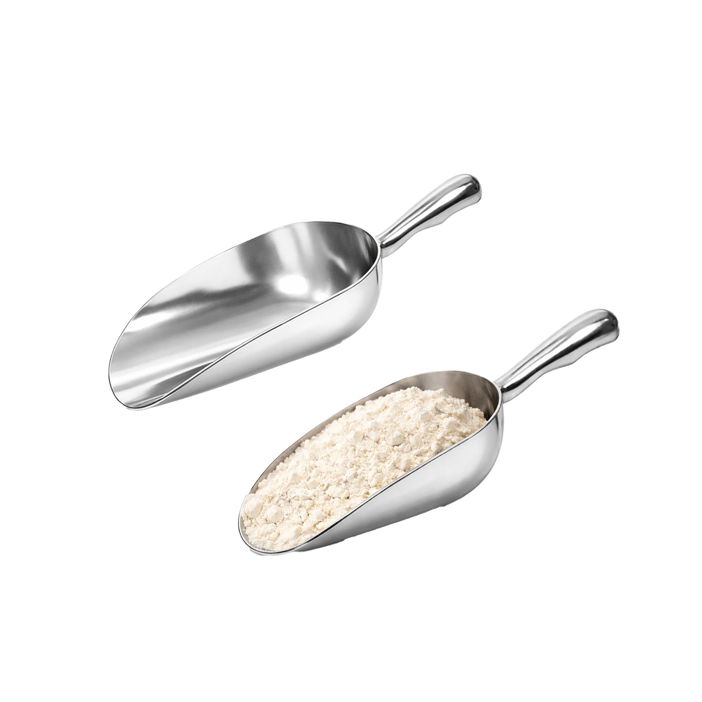 Multipurpose Aluminium Metal Scoops Set for Dry Goods - Sturdy Kitchen Scoops in Different Sizes