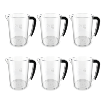 bulk 2 pint plastic jugs 6 pack catering drink pitchers polycarbonate UK