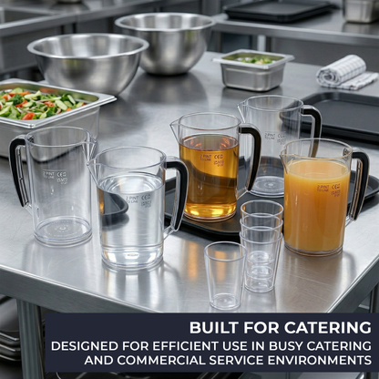 2 pint plastic jug for beer juice water and drink serving pitcher