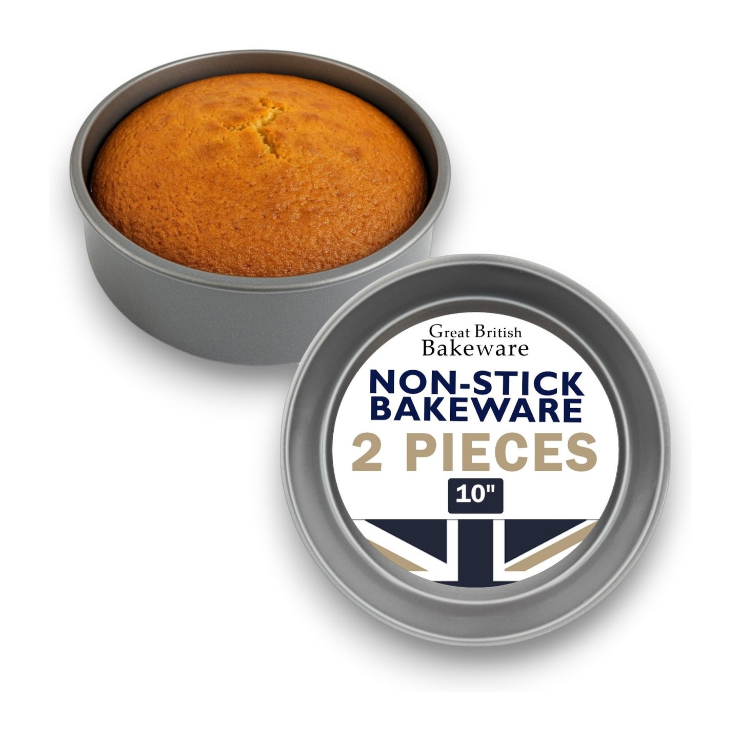 Non-Stick Sandwich Cake Tin, 10" Deep  (2 piece) - Premium Great British Bakeware from Chabrias Ltd - Just £12.99! Shop now at Chabrias Ltd