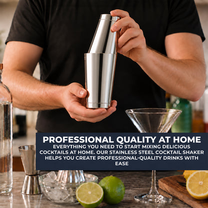 Boston Shaker with Weighted Base – Stainless Steel Professional Cocktail Shaker