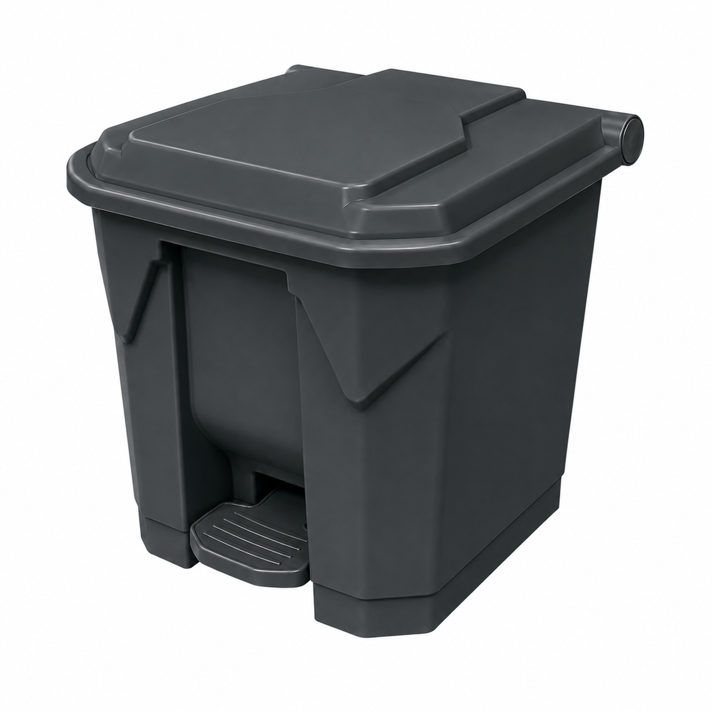 Grey 30 litre foot pedal bin with lid for hygienic waste disposal