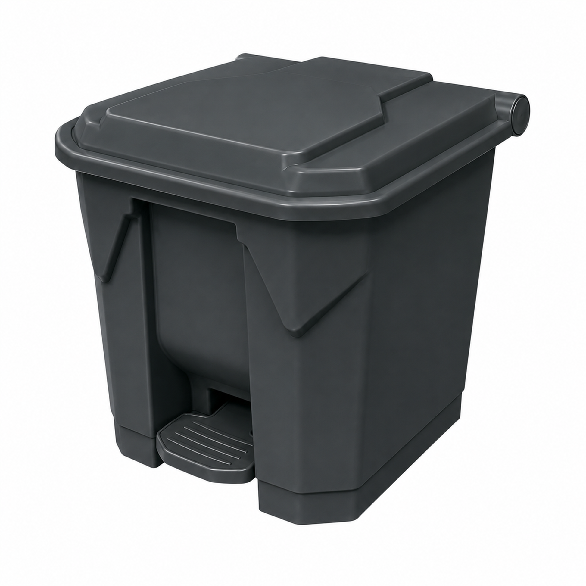 Grey 30 litre foot pedal bin with lid for hygienic waste disposal