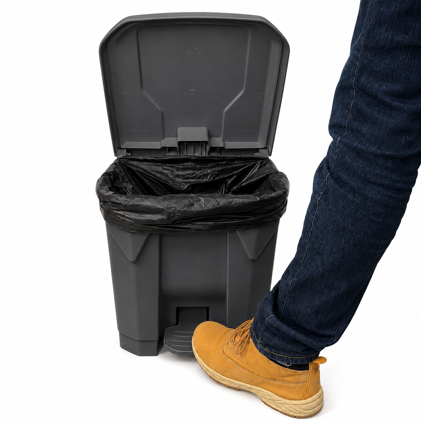 Grey clinical style waste bin for GP surgeries dental clinics and washrooms