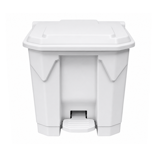30L white step-on pedal waste bin for kitchen office and clinical use