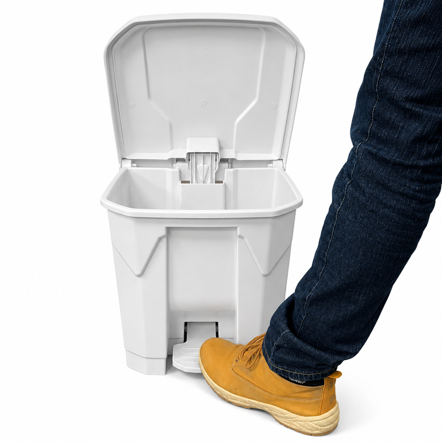White clinical style waste bin for GP surgeries dental clinics and washrooms