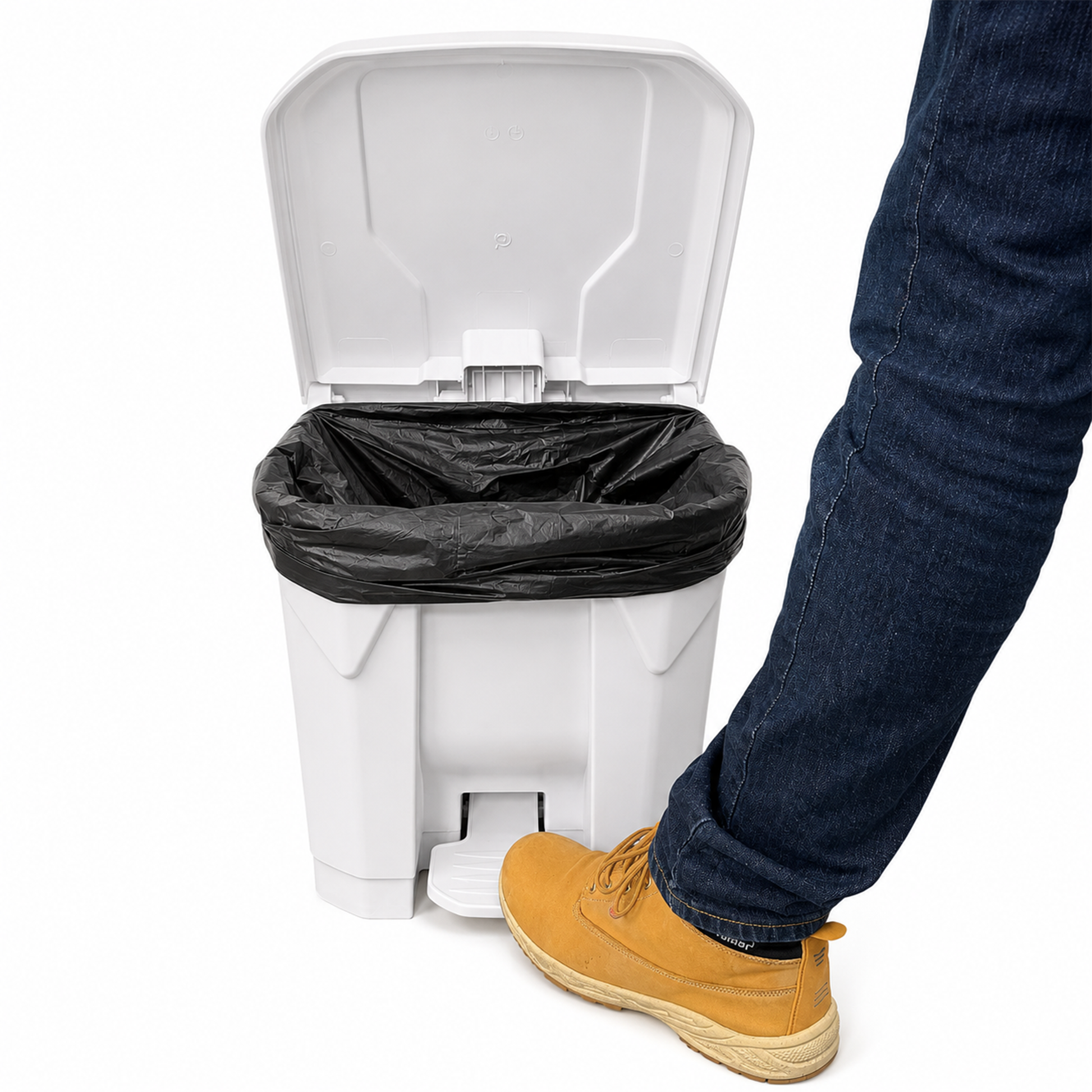 30 litre white kitchen pedal bin for home commercial and workplace waste