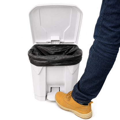 30 litre white kitchen pedal bin for home commercial and workplace waste