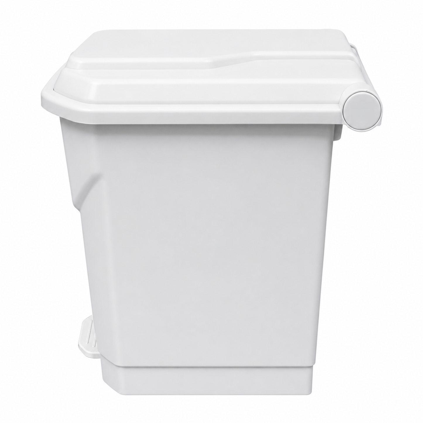 30L white polypropylene pedal bin for offices schools clinics and care homes