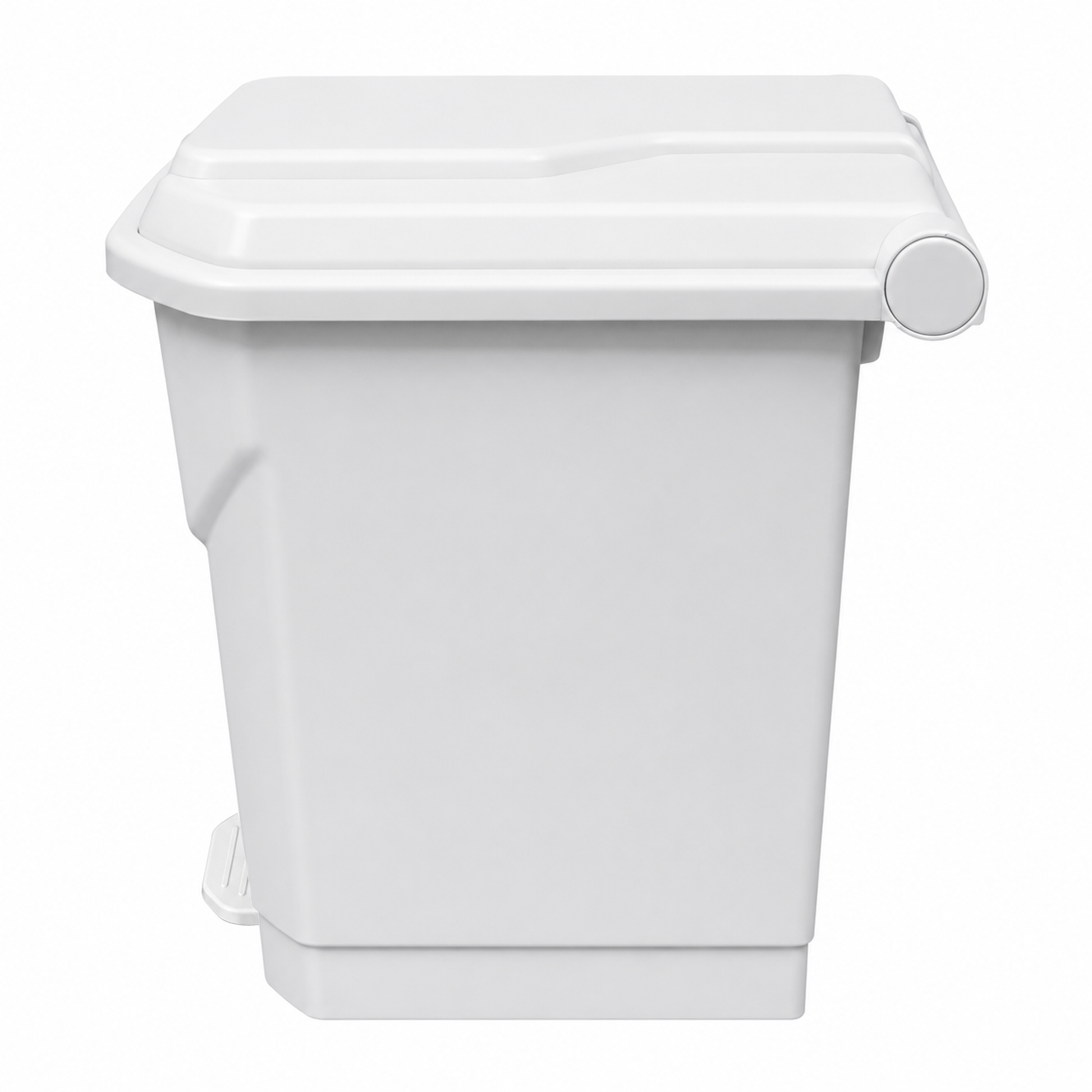 30L white polypropylene pedal bin for offices schools clinics and care homes