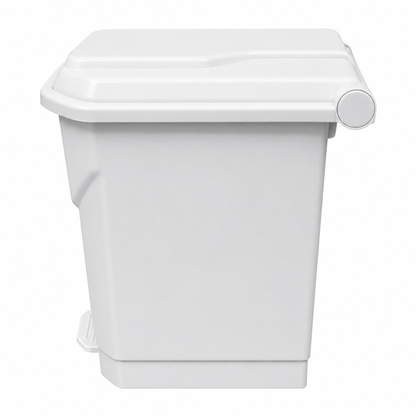 30L white polypropylene pedal bin for offices schools clinics and care homes