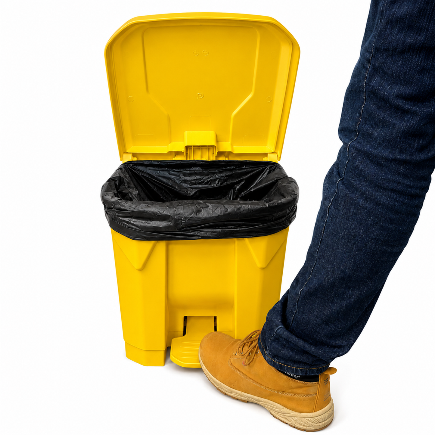 30 Litre Yellow Clinical Waste Step-on Pedal Bin - Hands-Free Waste Bin for Hospitals, Clinics & Office