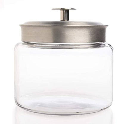 Anchor Hocking 96-Ounce Mini Montana Jars with Brushed Aluminum Metal Covers, Set of 2 - Premium Kitchen from Chabrias Ltd - Just £49.99! Shop now at Chabrias Ltd