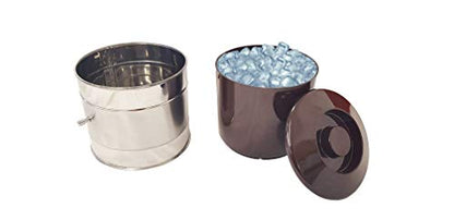 Round Insulated Ice Bucket Brown 6 Pint Stainless Steel by Chabrias Ltd - Premium Home from Chabrias Ltd - Just £19.45! Shop now at Chabrias Ltd