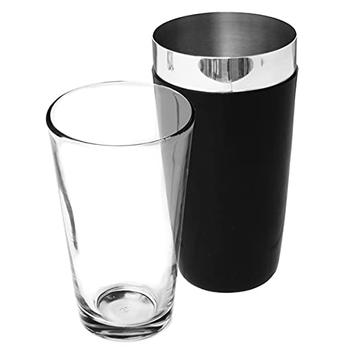 Vinyl Boston Cocktail Shaker Black - Tin & Glass Set by bar@drinkstuff | Boston Shaker Can, Professional Boston Glass, Professional Boston Cocktail Shaker Set - Vinyl Coated for Extra Grip & Flair Bartending - Premium Home from bar@drinkstuff - Just £9.49! Shop now at Chabrias Ltd