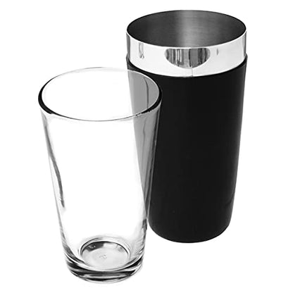 Vinyl Boston Cocktail Shaker Black - Tin & Glass Set by bar@drinkstuff | Boston Shaker Can, Professional Boston Glass, Professional Boston Cocktail Shaker Set - Vinyl Coated for Extra Grip & Flair Bartending - Premium Home from bar@drinkstuff - Just £9.49! Shop now at Chabrias Ltd