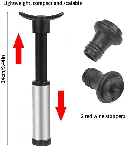 Wine Vacuum Pump & 2 Stoppers – Stainless Steel Wine Saver to Keep Wine Fresh – Easy-to-Use Wine Sealer Gift Set - Premium Kitchen from Chabrias Ltd - Just £9.99! Shop now at Chabrias Ltd