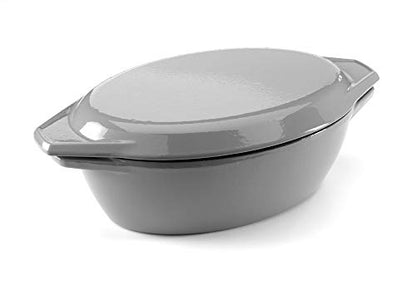 Samuel Groves - Enamel Cast Iron Oval Covered Casserole Dish & Lid 32.5cm By Chabrias LTD - Premium Kitchen from Chabrias Ltd - Just £74.99! Shop now at Chabrias Ltd