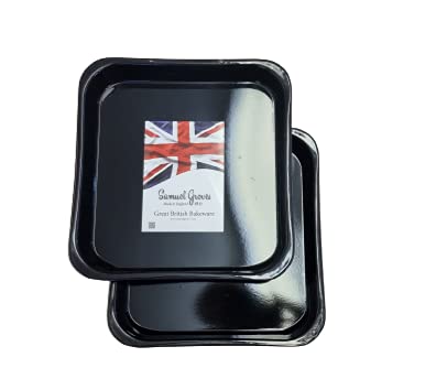 Samuel Groves 10" Square Baking Tin/Small Roasting Pan Vitreous Enamel with PFOA Free British Made - Premium Kitchen from Chabrias Ltd - Just £9.49! Shop now at Chabrias Ltd