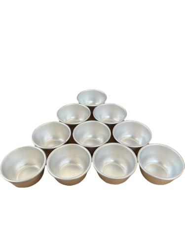 10 Pack Pudding Moulds, Mini Pudding Basins, Aluminium Baking Cups Nonstick Muffin Tin Dariole Moulds Egg Tart Mould Cups Cupcake Basins for Kitchen DIY Cooking - Premium Kitchen from Chabrias Ltd - Just £8.49! Shop now at Chabrias Ltd