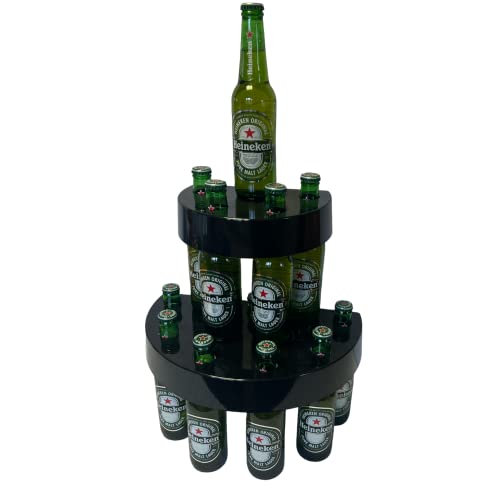 Chabrias Ltd Bottle Display Stand Black - Two-Tiered Organizer for Drinks and Collectibles, Sturdy and Compact Design - Ideal for Home Bar Or Commercial setting - Premium Furniture from Chabrias Ltd - Just £7.99! Shop now at Chabrias Ltd