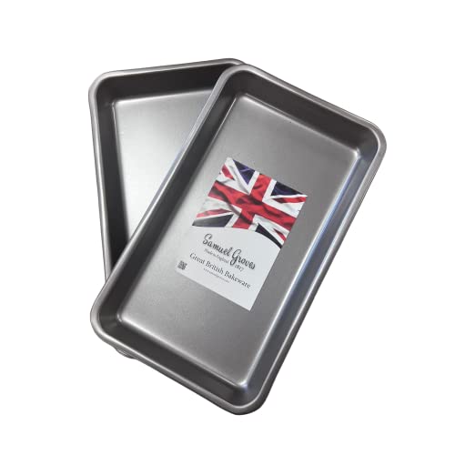 2X 33cm Baking Oven Roasting Trays, Superior Double Coated Non Stick, Made in England - Premium Kitchen from Chabrias Ltd - Just £12.99! Shop now at Chabrias Ltd