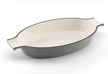 Samuel Groves - Enamel Cast Iron Gratin Dish 42cm By Chabrias LTD - Premium Kitchen from Chabrias Ltd - Just £59.99! Shop now at Chabrias Ltd