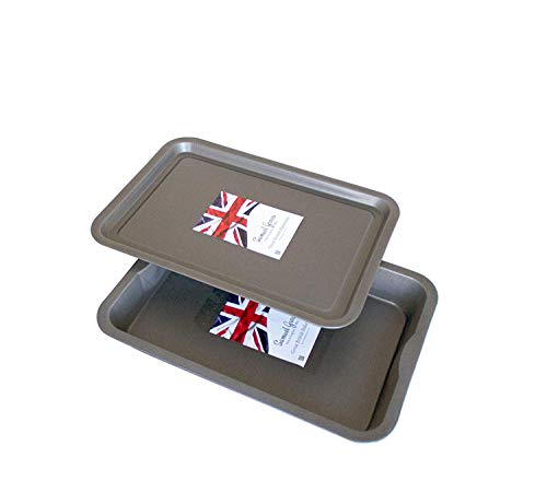 Large Roasting Tin & Baking Tray Set Non Stick Long Life Made in England - Premium Home from Chabrias Ltd - Just £14.99! Shop now at Chabrias Ltd