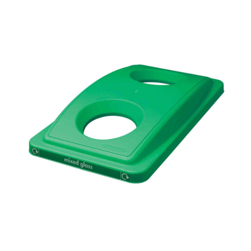 2 Hole Mixed Glass Lid, Green (for Slimline Bins)