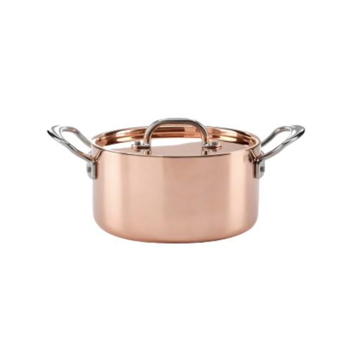 20cm copper clad casserole pan, with lid