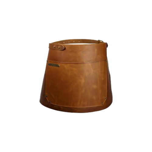 Classic Deluxe Real Leather Long Waist Apron - Whiskey