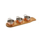 3-piece 9cm copper casserole set with wooden tray. - Premium  from Chabrias - Just £315! Shop now at Chabrias Ltd