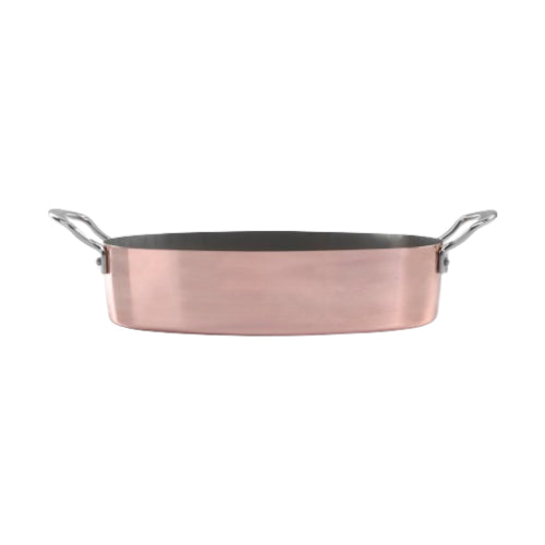 30cm Copper clad Oval Roaster, Side Handles