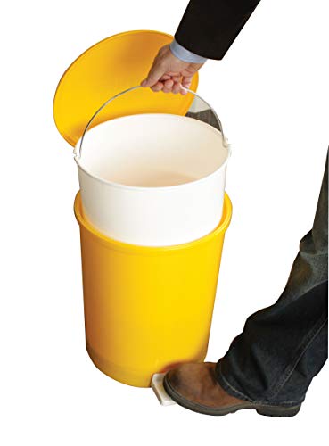 12 Litre Yellow White Medical Clinical Recycling Commercial, Home, School Utility Waste Trash Pedal Bin - Premium Home from Chabrias Ltd - Just £24.99! Shop now at Chabrias Ltd