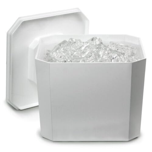 6 Litre Octagonal & Double Walled Insulation Ice Bucket with Lid White - Premium Kitchen from Chabrias Ltd - Just £14.20! Shop now at Chabrias Ltd