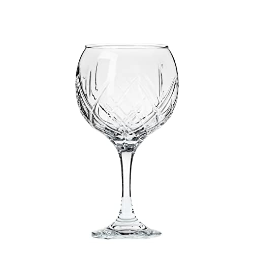 Borgonovo Rococo Stemmed Gin Glass, Gin Glasses, Aperol Spritz Glasses, Gin & Tonic Glass, Gin Gifts, Gin Lovers, Cocktail Glasses, Gin Glasses Set of 4, Gift Box 19oz / 539ml Pack of 4 - Premium Kitchen from Borgonovo - Just £15.19! Shop now at Chabrias Ltd