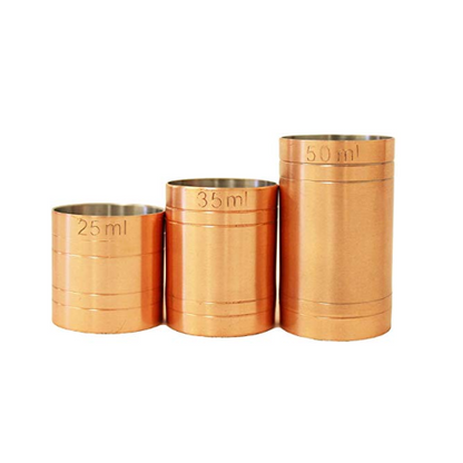 Copper Plated Thimble Bar Measures 3 Piece Spirit Set CE Marked by Chabrias LTD - Premium Kitchen from Chabrias Ltd - Just £12.99! Shop now at Chabrias Ltd