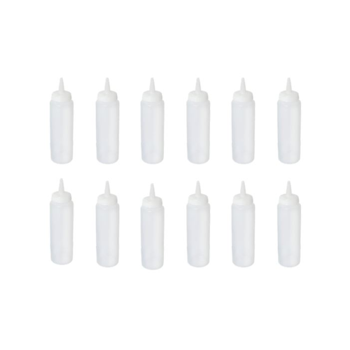 Genware Squeeze Bottles Clear 8oz / 23cl - Case of 12 | Squeeze Dispensers, Condiment Dispensers, Sauce Dispensers - Premium Home from Chabrias Ltd - Just £14.99! Shop now at Chabrias Ltd