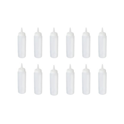 Genware Squeeze Bottles Clear 8oz / 23cl - Case of 12 | Squeeze Dispensers, Condiment Dispensers, Sauce Dispensers - Premium Home from Chabrias Ltd - Just £14.99! Shop now at Chabrias Ltd