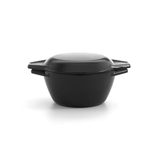 Enamelled Cast Iron Round Casserole Dish with Lid, 16.5cm, Black by Chabrias LTD - Premium Kitchen from Chabrias Ltd - Just £44.99! Shop now at Chabrias Ltd