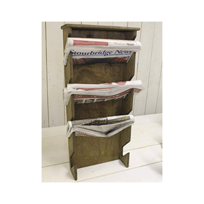 Chalkboards UK Newspaper Rack, Wood, Black, 70 x 30 x 8 cm - Premium Home from Chabrias Ltd - Just £29.99! Shop now at Chabrias Ltd