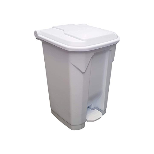 Pack of 4 White Pedal Bins, 70L